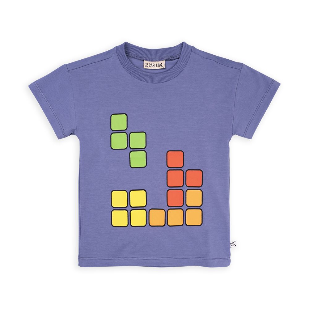 Blox Crewneck Short Sleeve Shirt in Blue - 2 Left Size 2-4 & 4-6 years-CARLIJNQ-Modern Rascals