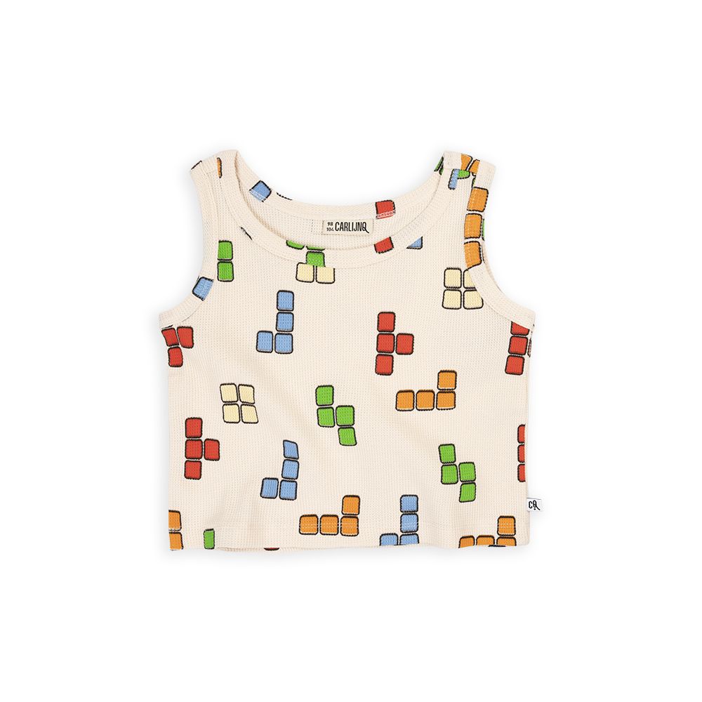 Blox Loose Fit Waffle Tank Top - 2 Left Size 6-8 & 10-12 years-CARLIJNQ-Modern Rascals