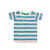 Blue And Walnut Striped Short Sleeve T-Shirt-Little Green Radicals-Modern Rascals