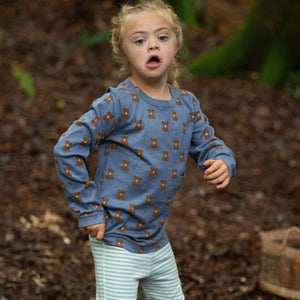 Blue Bear Easy Feeding Adaptive Long Sleeve Shirt - 1 Left Size 7-8 years-Little Green Radicals-Modern Rascals