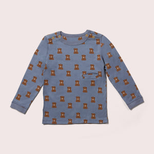 Blue Bear Easy Feeding Adaptive Long Sleeve Shirt - 1 Left Size 7-8 years-Little Green Radicals-Modern Rascals