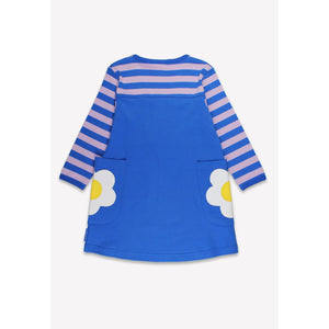 Blue Daisy Applique Long Sleeved Dress-Toby Tiger-Modern Rascals