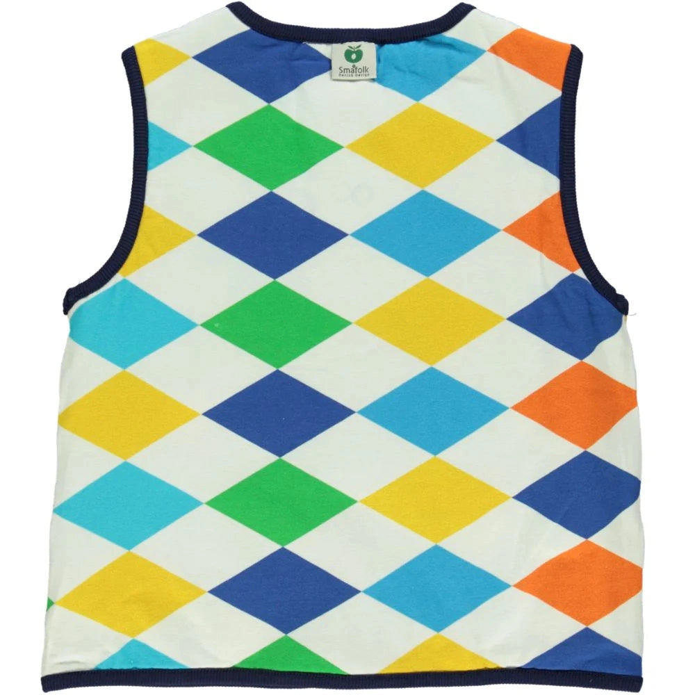 Blue Flower Reversible Vest - 1 Left Size 11-12 Years-Smafolk-Modern Rascals