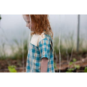 Blue Flowers Loose Fit Short Sleeve Henley Top-Little Green Radicals-Modern Rascals
