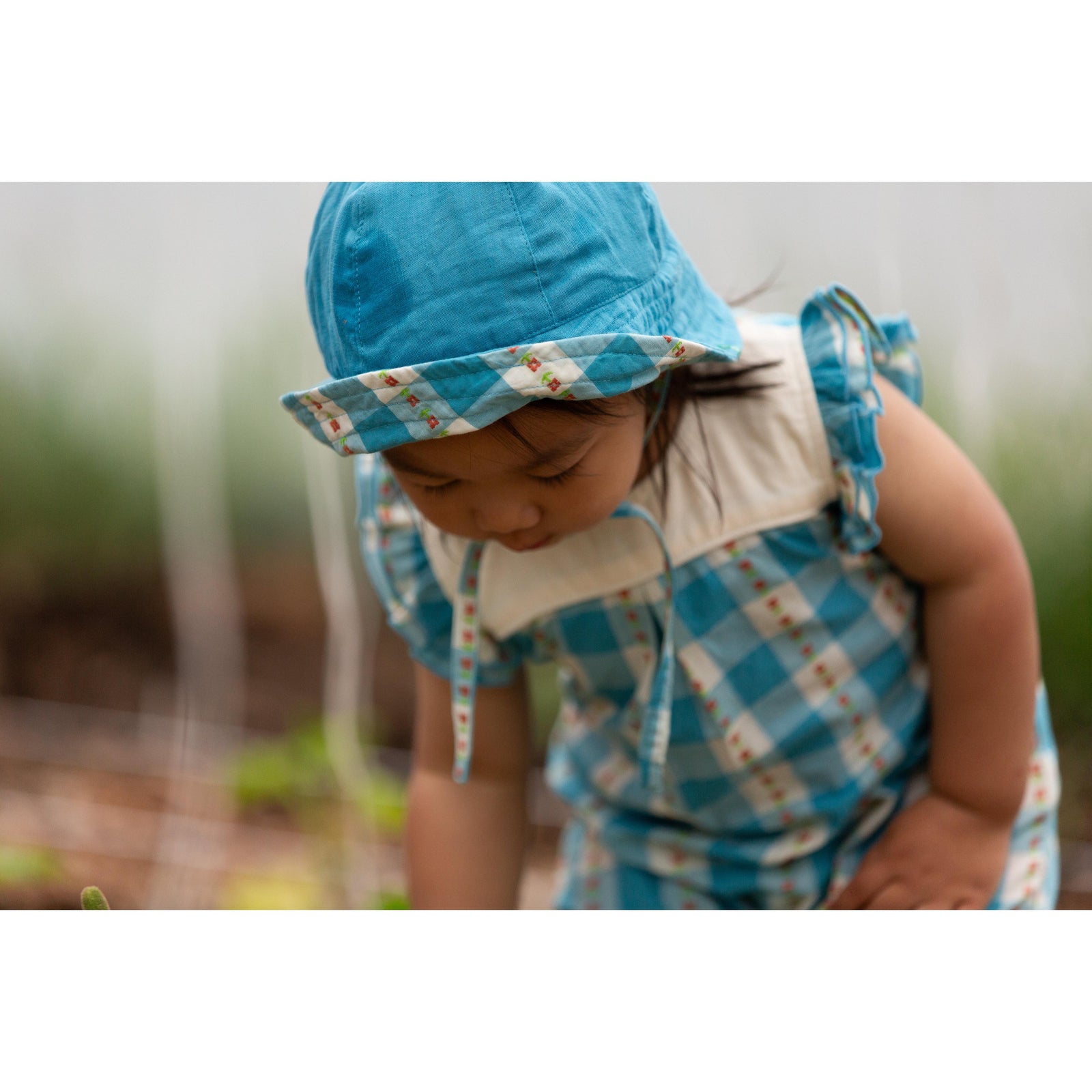 Blue Flowers Reversible Sunhat-Little Green Radicals-Modern Rascals