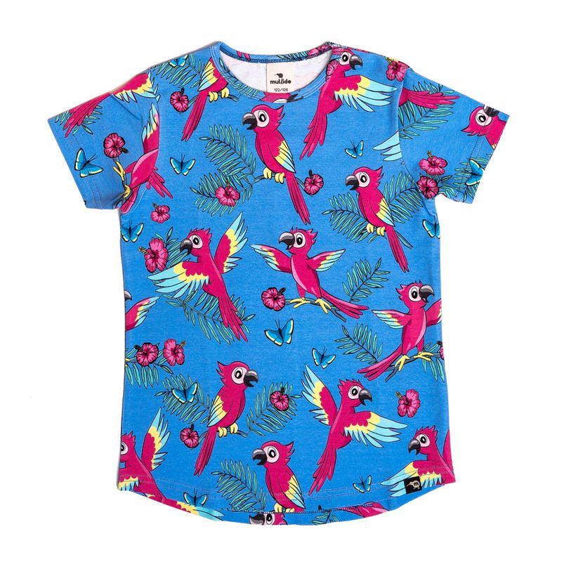 Blue Parrot Short Sleeve Shirt-Mullido-Modern Rascals