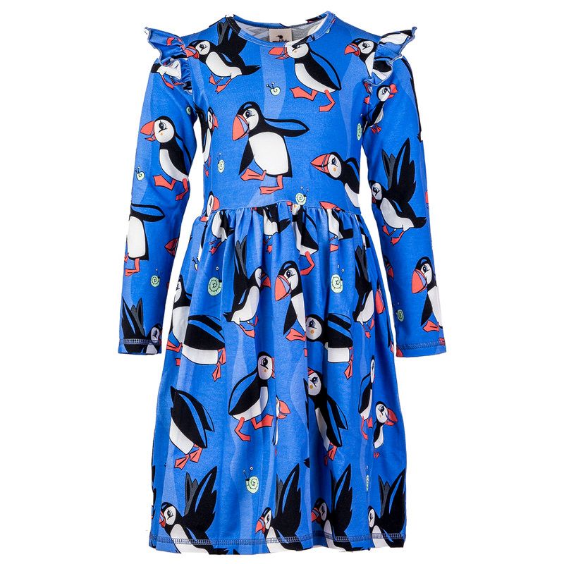 Blue Puffin Long Sleeve Dress-Mullido-Modern Rascals