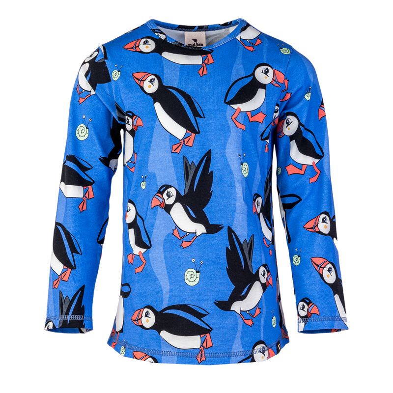 Blue Puffin Long Sleeve Shirt-Mullido-Modern Rascals