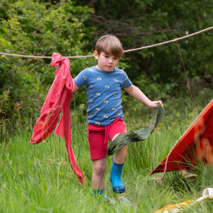 Blue Rainbows Short Sleeve T-Shirt - 1 Left Size 4-5 years-Little Green Radicals-Modern Rascals