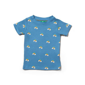 Blue Rainbows Short Sleeve T-Shirt - 1 Left Size 4-5 years-Little Green Radicals-Modern Rascals