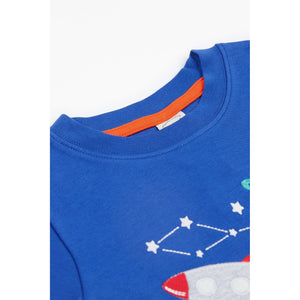 Blue Tang / Rocket Little Creature Applique T-Shirt-Frugi-Modern Rascals