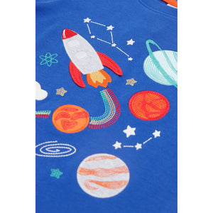 Blue Tang / Rocket Little Creature Applique T-Shirt-Frugi-Modern Rascals