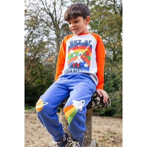 Blue Tang / Rocket Malpas Applique Joggers-Frugi-Modern Rascals