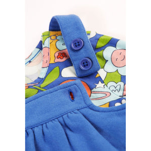 Blue Tang/Retro Happy Polly Pinafore Outfit-Frugi-Modern Rascals