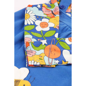 Blue Tang/Retro Happy Polly Pinafore Outfit-Frugi-Modern Rascals