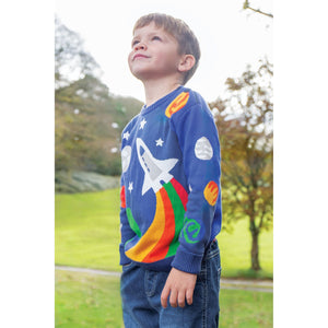 Blue Tang/Rocket Elwood Knitted Sweater-Frugi-Modern Rascals