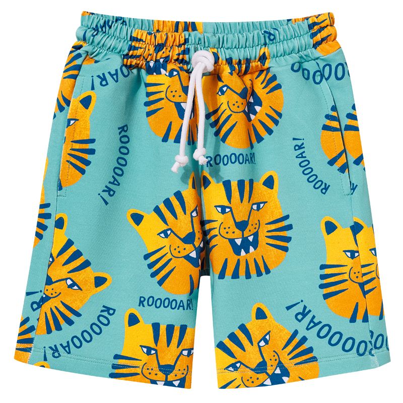 Blue Tigers Pocket Shorts - 1 Left Size 4-6 years-KuKuKid-Modern Rascals