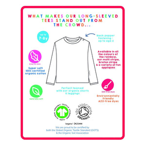 Blue Tonal Dinosaur Applique Long Sleeve Shirt - 1 Left Size 6-7 years-Toby Tiger-Modern Rascals