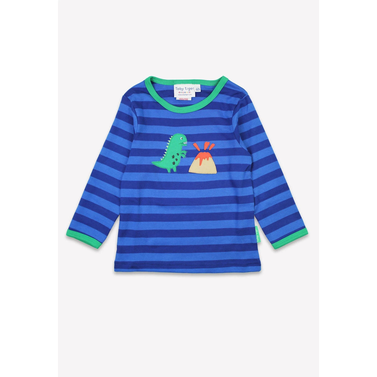 Blue Tonal Dinosaur Applique Long Sleeve Shirt - 2 Left Size 6-7 years-Toby Tiger-Modern Rascals