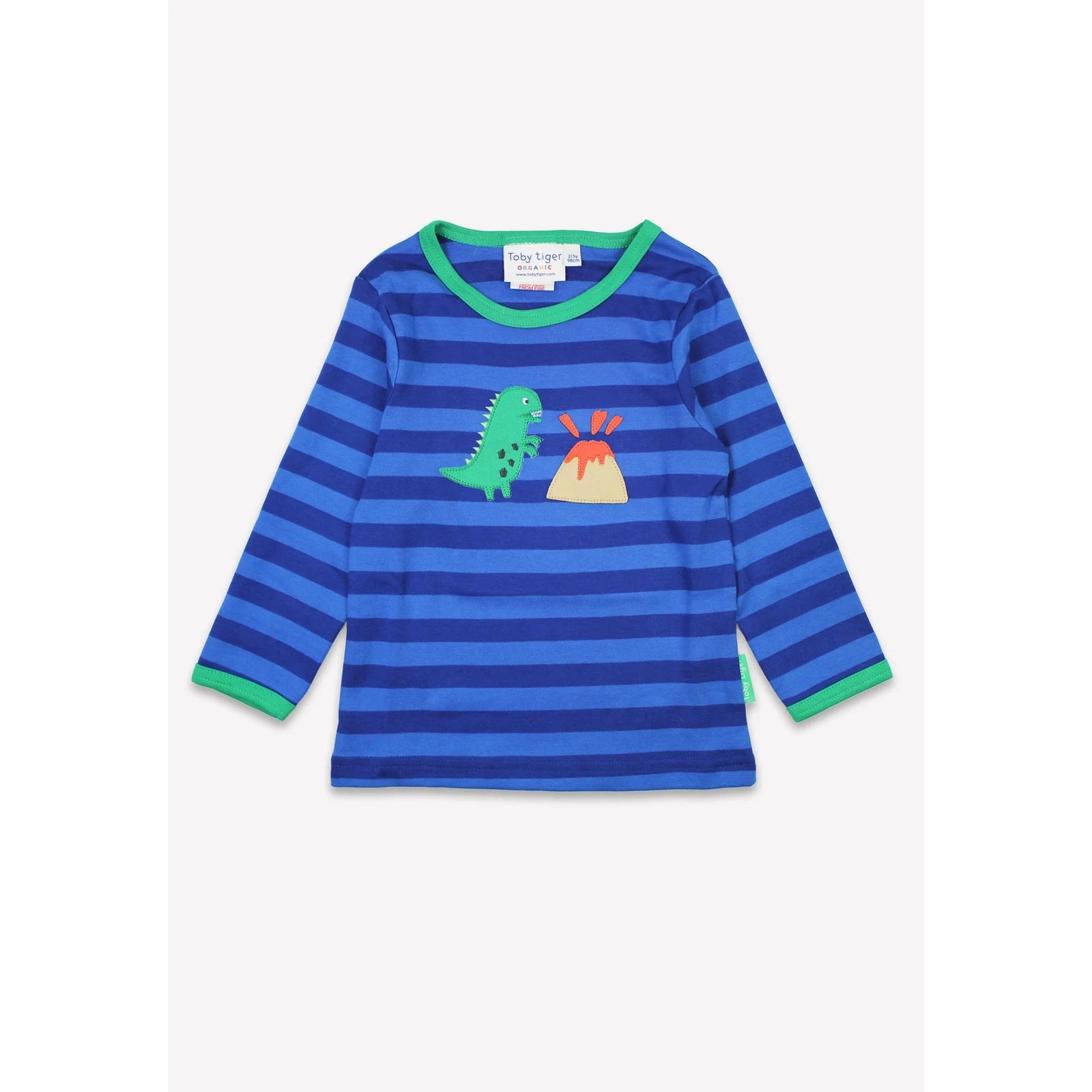 Blue Tonal Dinosaur Applique Long Sleeve Shirt - 2 Left Size 6-7 years-Toby Tiger-Modern Rascals