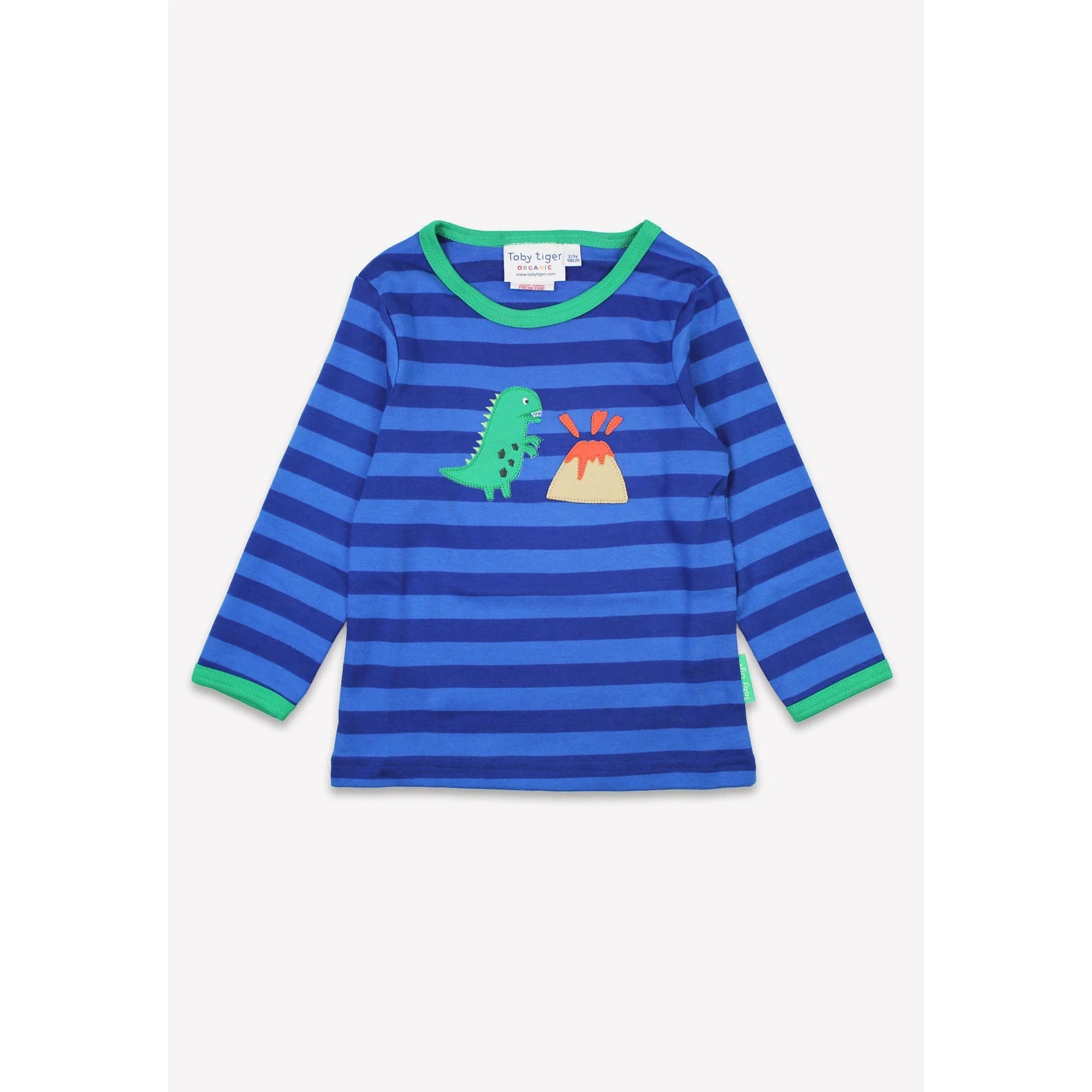 Blue Tonal Dinosaur Applique Long Sleeve Shirt - 2 Left Size 6-7 years-Toby Tiger-Modern Rascals