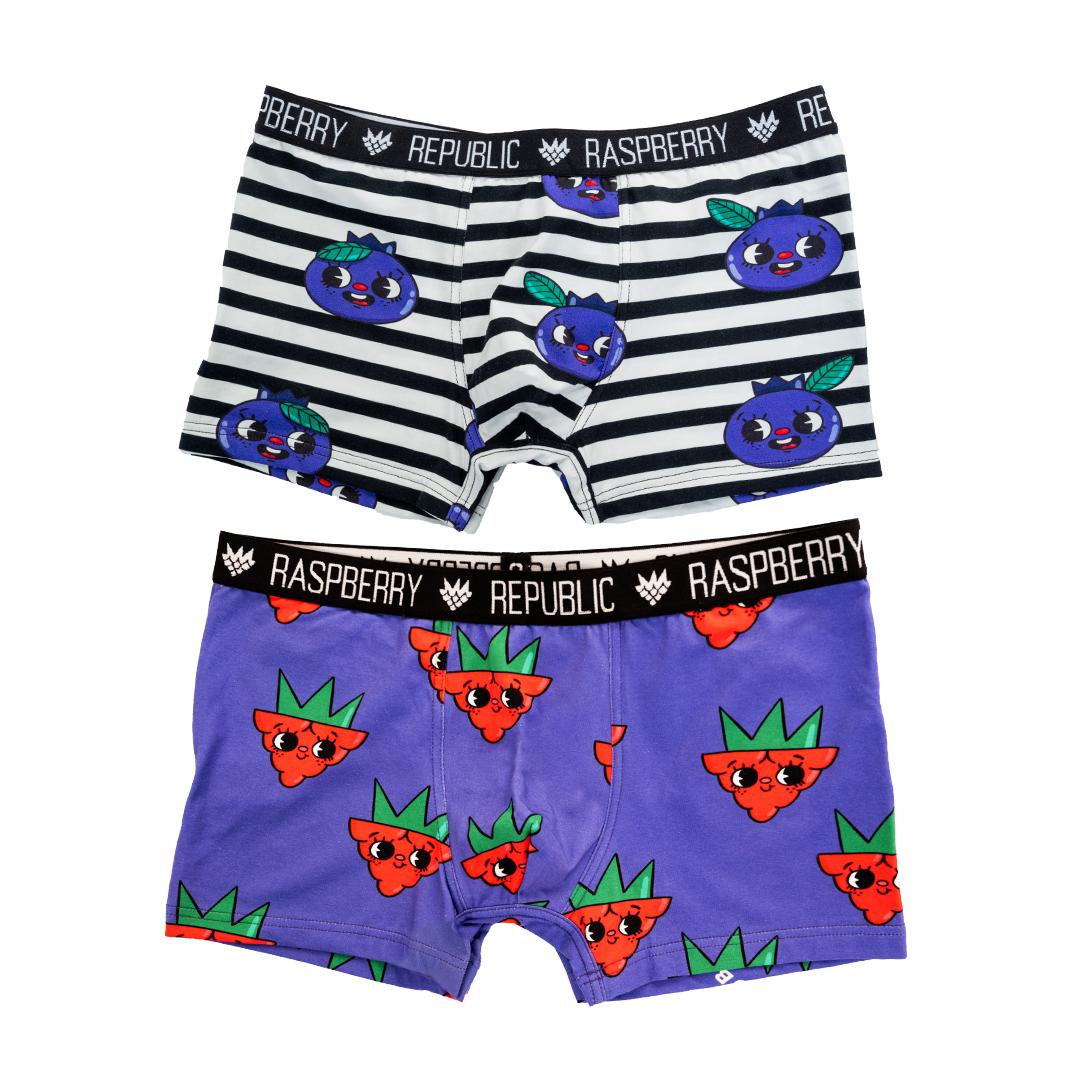 Blueberry Burst and Raspberry Love Purple Boxers - 2 Pack - 1 Left Size 3-5 years-Raspberry Republic-Modern Rascals