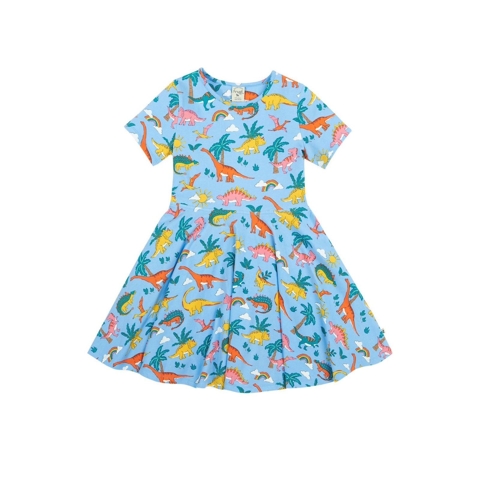 Bluebird Dinoland Sunshine Skater Dress - 1 Left Size 8-9 years-Frugi-Modern Rascals