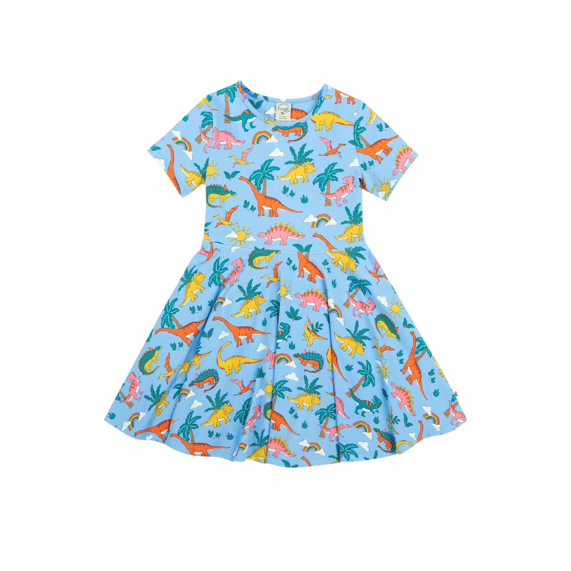 Bluebird Dinoland Sunshine Skater Dress - 1 Left Size 8-9 years-Frugi-Modern Rascals