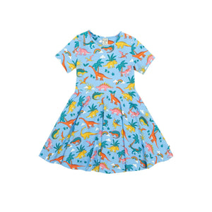 Bluebird Dinoland Sunshine Skater Dress - 1 Left Size 8-9 years-Frugi-Modern Rascals