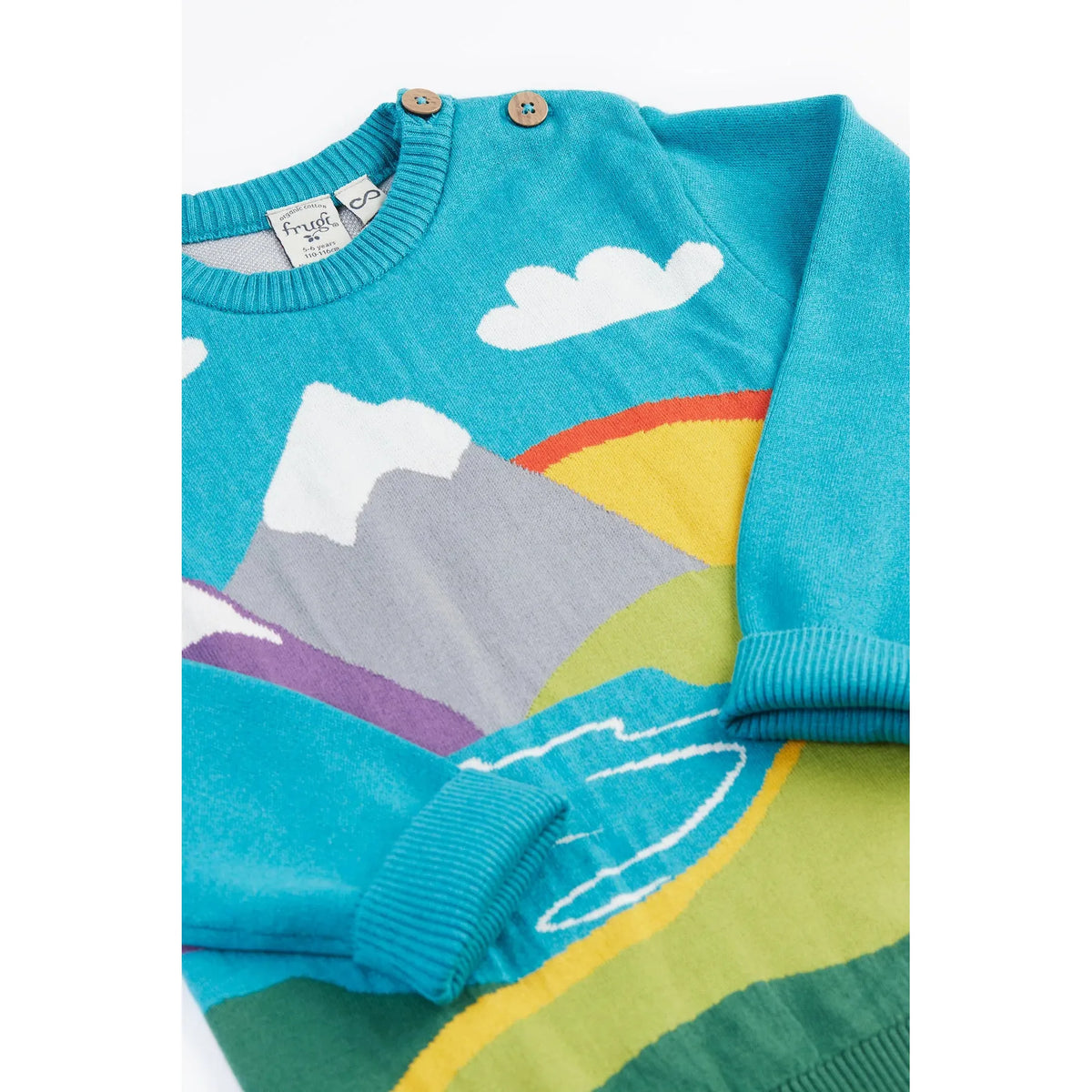 Blue/Mountain Scene Elwood Knitted Sweater - 2 Left Size 2-3 & 3-4 years-Frugi-Modern Rascals