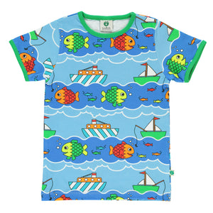 Boat and Fish Short Sleeve Shirt - Blue Grotto-Smafolk-Modern Rascals