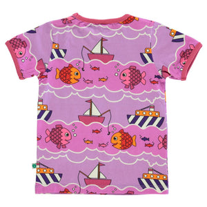Boat and Fish Short Sleeve Shirt - Violet Tulle-Smafolk-Modern Rascals