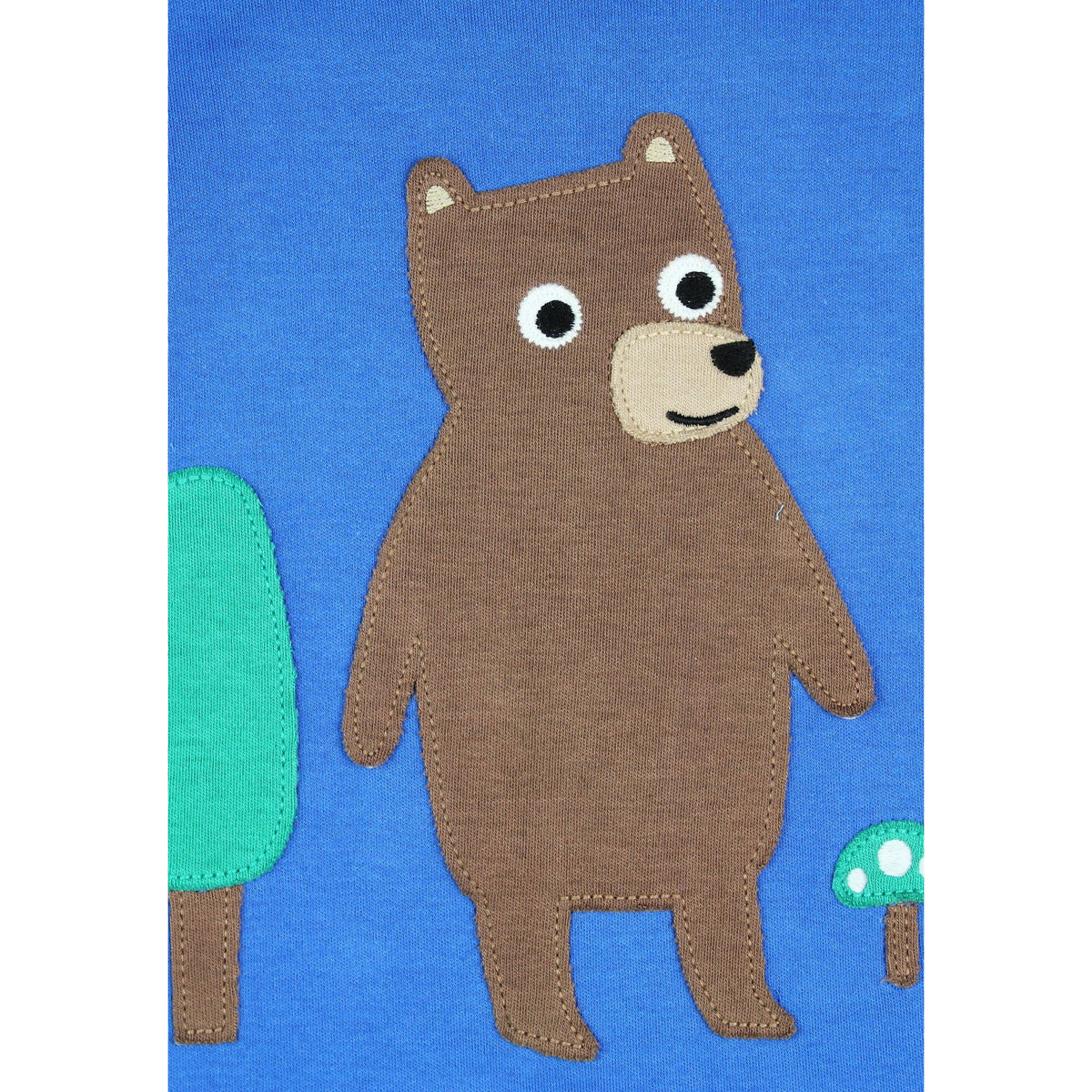 Brown Bear Applique Long Sleeve Shirt-Toby Tiger-Modern Rascals