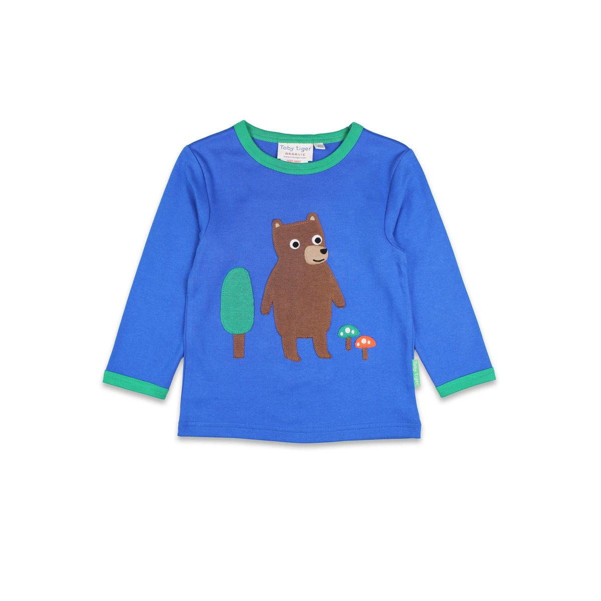 Brown Bear Applique Long Sleeve Shirt-Toby Tiger-Modern Rascals