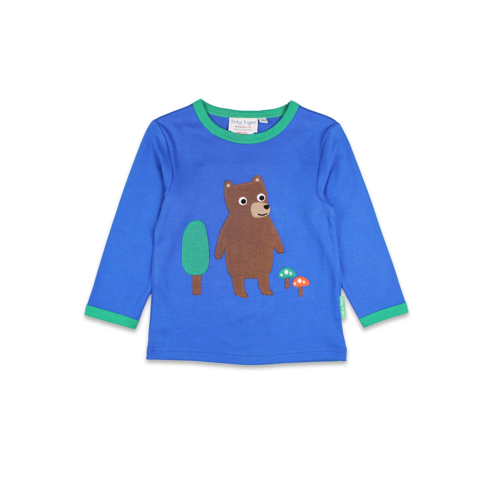 Brown Bear Applique Long Sleeve Shirt-Toby Tiger-Modern Rascals