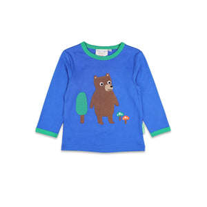 Brown Bear Applique Long Sleeve Shirt-Toby Tiger-Modern Rascals