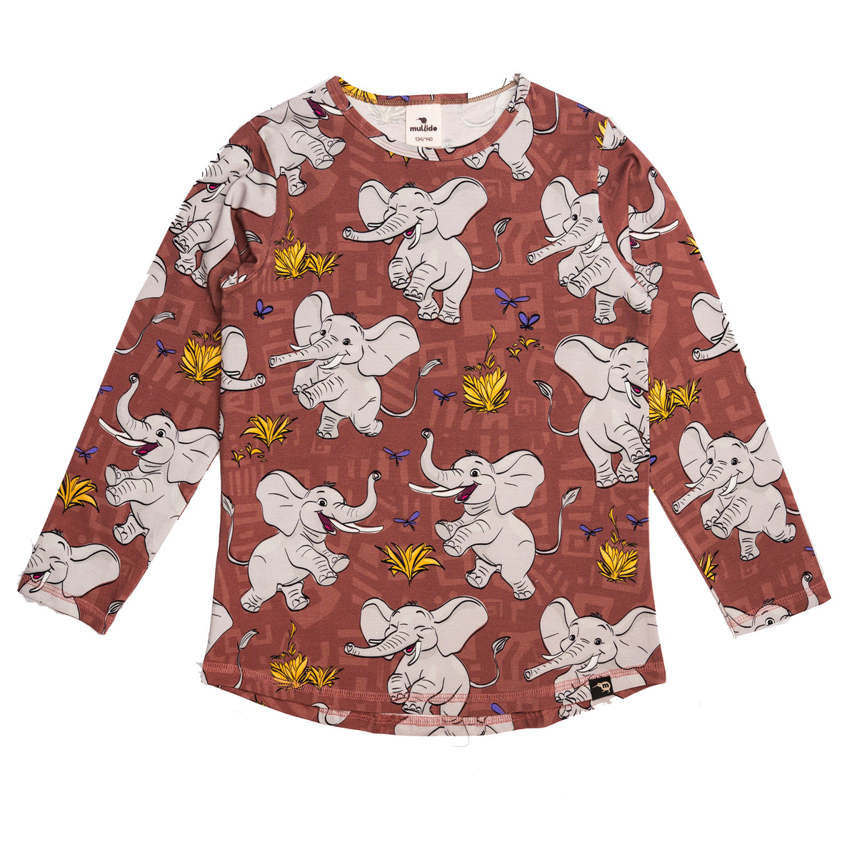 Brown Elephants Long Sleeve Shirt-Mullido-Modern Rascals