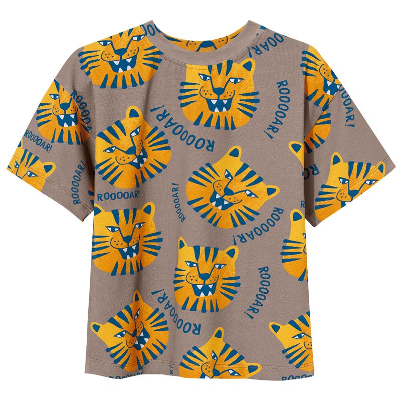 Brown Tigers Short Sleeve Shirt-KuKuKid-Modern Rascals