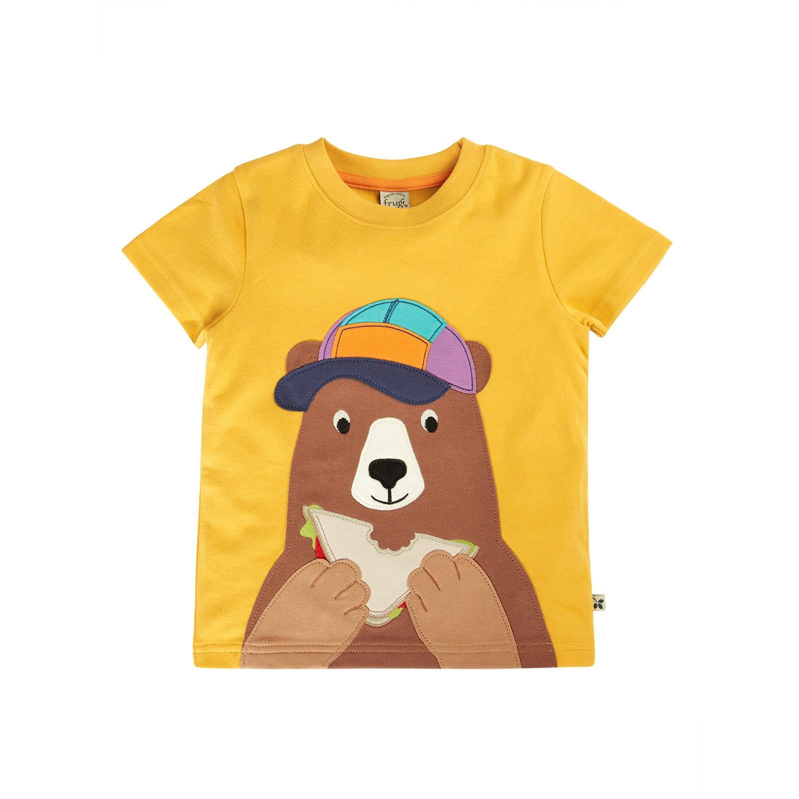 Bumblebee/Bear Carsen Circular T-Shirt - 1 Left Size 8-9 years-Frugi-Modern Rascals