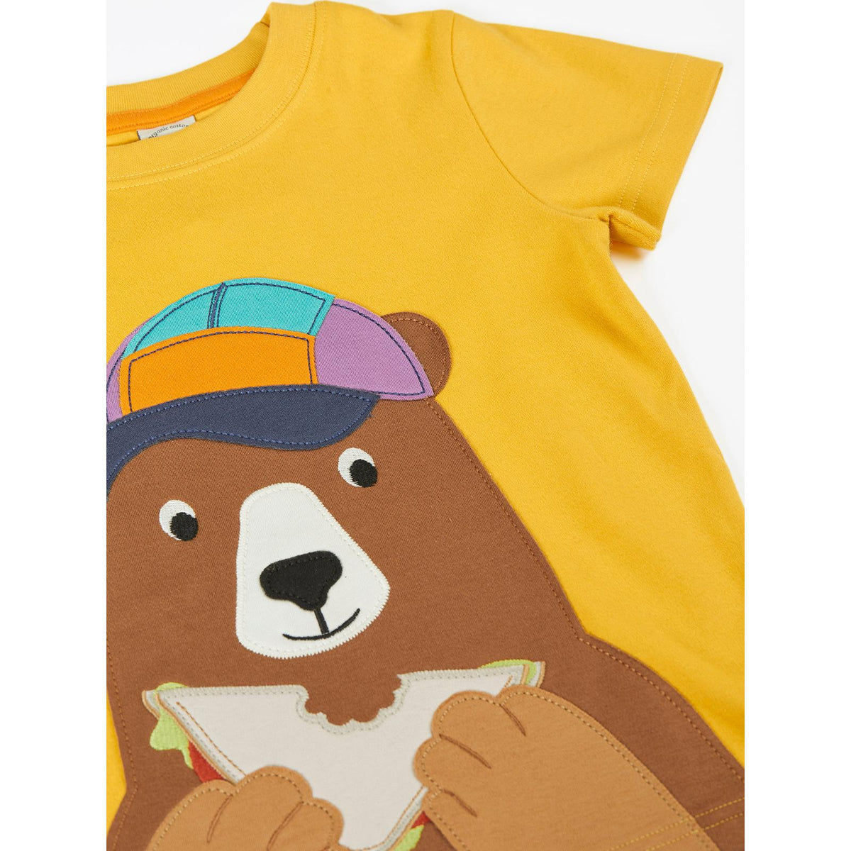 Bumblebee/Bear Carsen Circular T-Shirt - 2 Left Size 5-6 & 8-9 years-Frugi-Modern Rascals