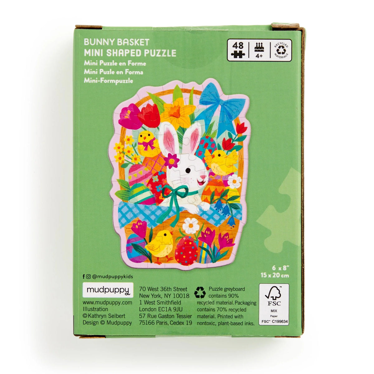 Bunny Basket Mini Shaped Puzzle - 48 pieces-Mudpuppy-Modern Rascals