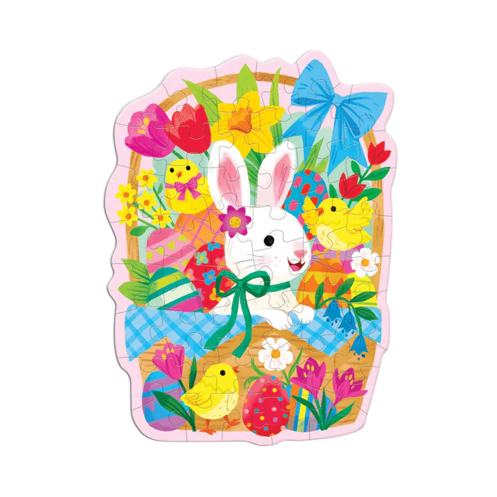 Bunny Basket Mini Shaped Puzzle - 48 pieces-Mudpuppy-Modern Rascals