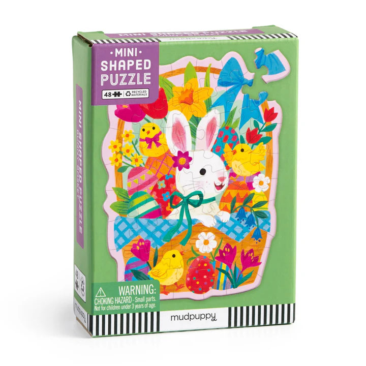 Bunny Basket Mini Shaped Puzzle - 48 pieces-Mudpuppy-Modern Rascals