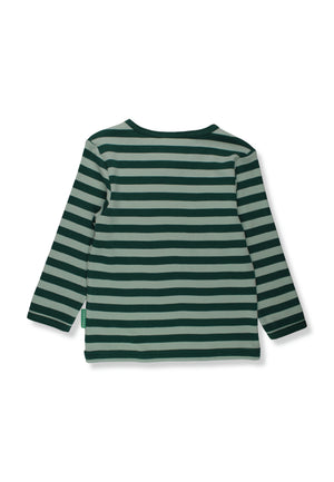Organic Striped Fox Applique Long Sleeve Shirt
