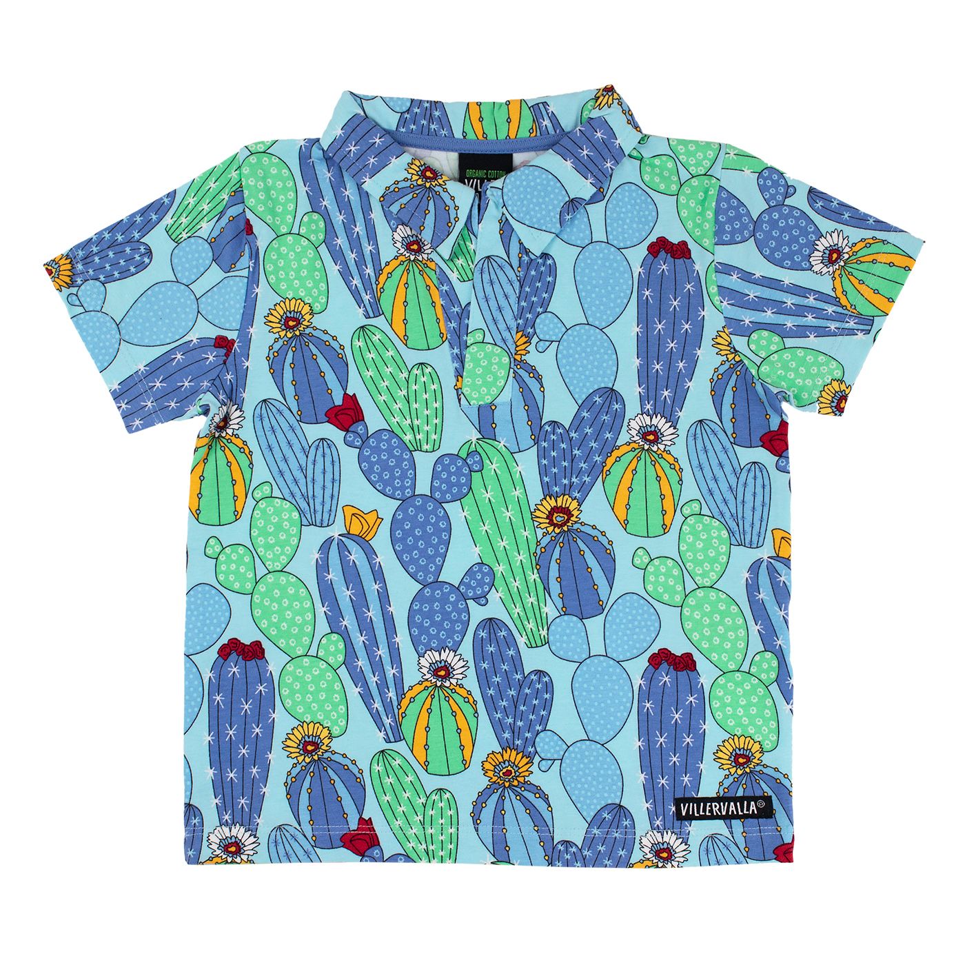 Cactus Short Sleeve Shirt With Collar - Light Bay - 2 Left Size 2-3 & 4-5 years-Villervalla-Modern Rascals