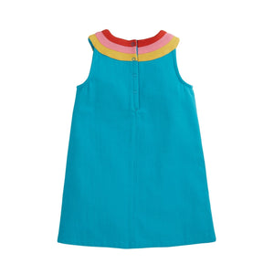 Camper Blue / Flowers Ariana Shift Sleeveless Dress - 1 Left Size 10-11 years-Frugi-Modern Rascals