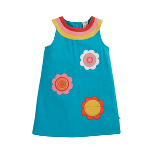 Camper Blue / Flowers Ariana Shift Sleeveless Dress - 1 Left Size 10-11 years-Frugi-Modern Rascals