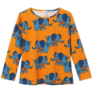 Caramel Elephants Long Sleeve Shirt - 1 Left Size 4-6 years-KuKuKid-Modern Rascals