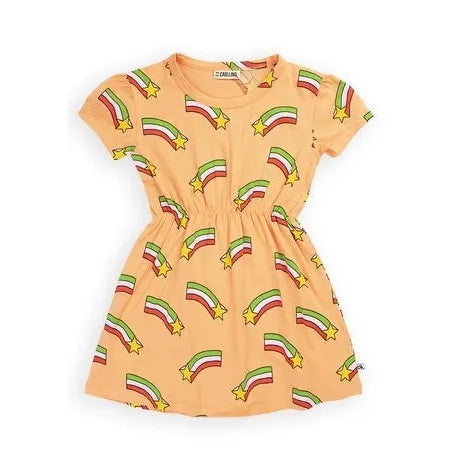 CARLIJNQ Star Short Sleeve Dress - Size 4-6 (116cm)-Warehouse Find-Modern Rascals