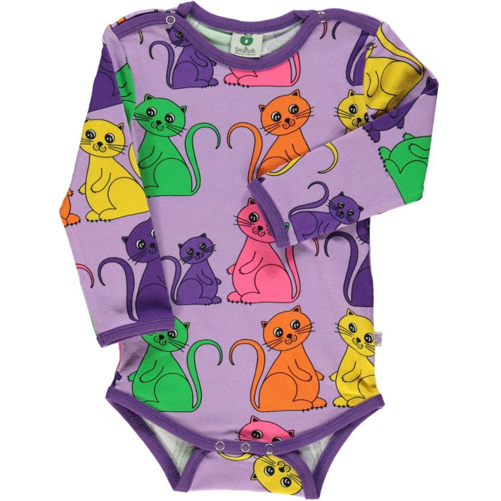 Cat Long Sleeve Onesie - Viola - 1 Left Size 6-9 months-Smafolk-Modern Rascals